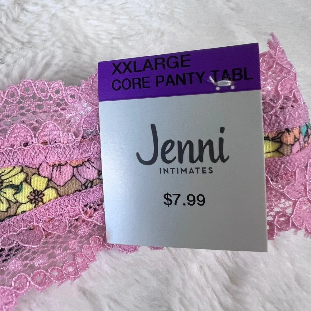 Jenni Intimates XXL Thong Underwear Pink‎ Lace Floral Daisy Garden 100150592 NEW